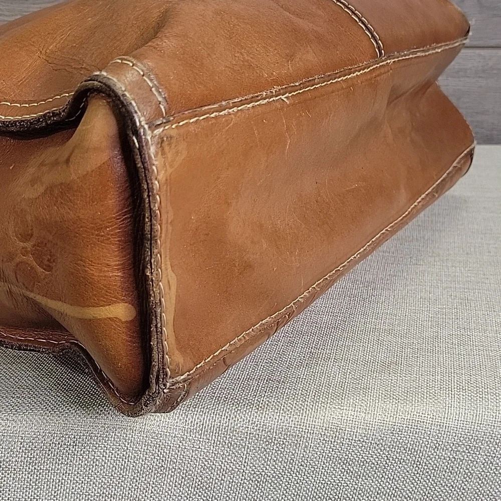 Patricia Nash Brown Tooled Leather Shoulder Bag